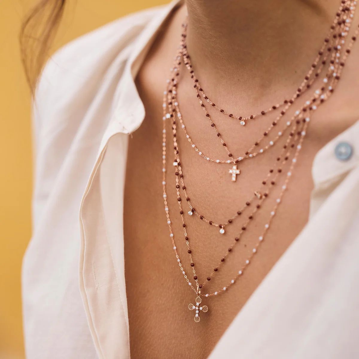 collier moka classique gigi, or jaune, 50 cm
