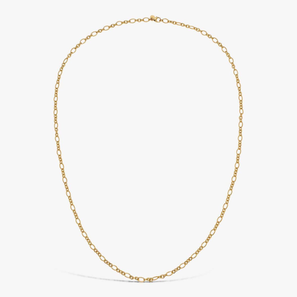 chaîne ovale striée 80cm, vermeil