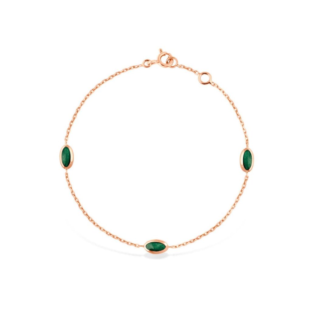 bracelet samba motifs vert, or rose