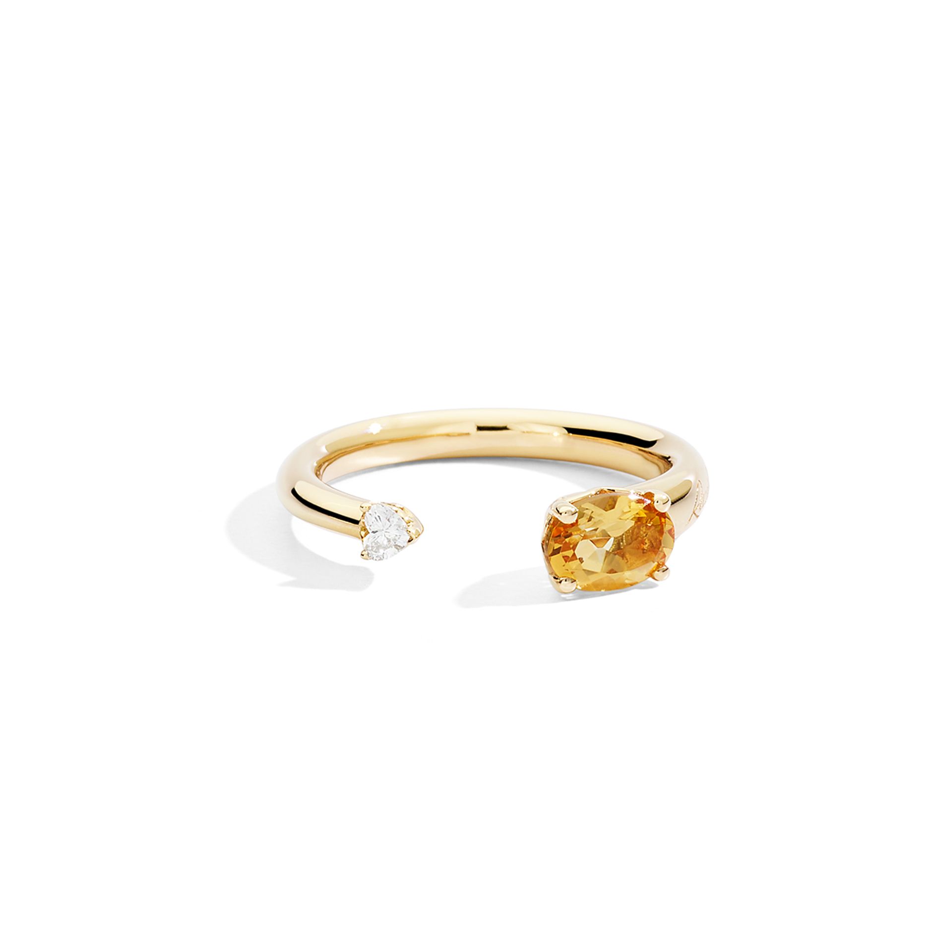 bague more citrine et diamant, or jaune, t 54