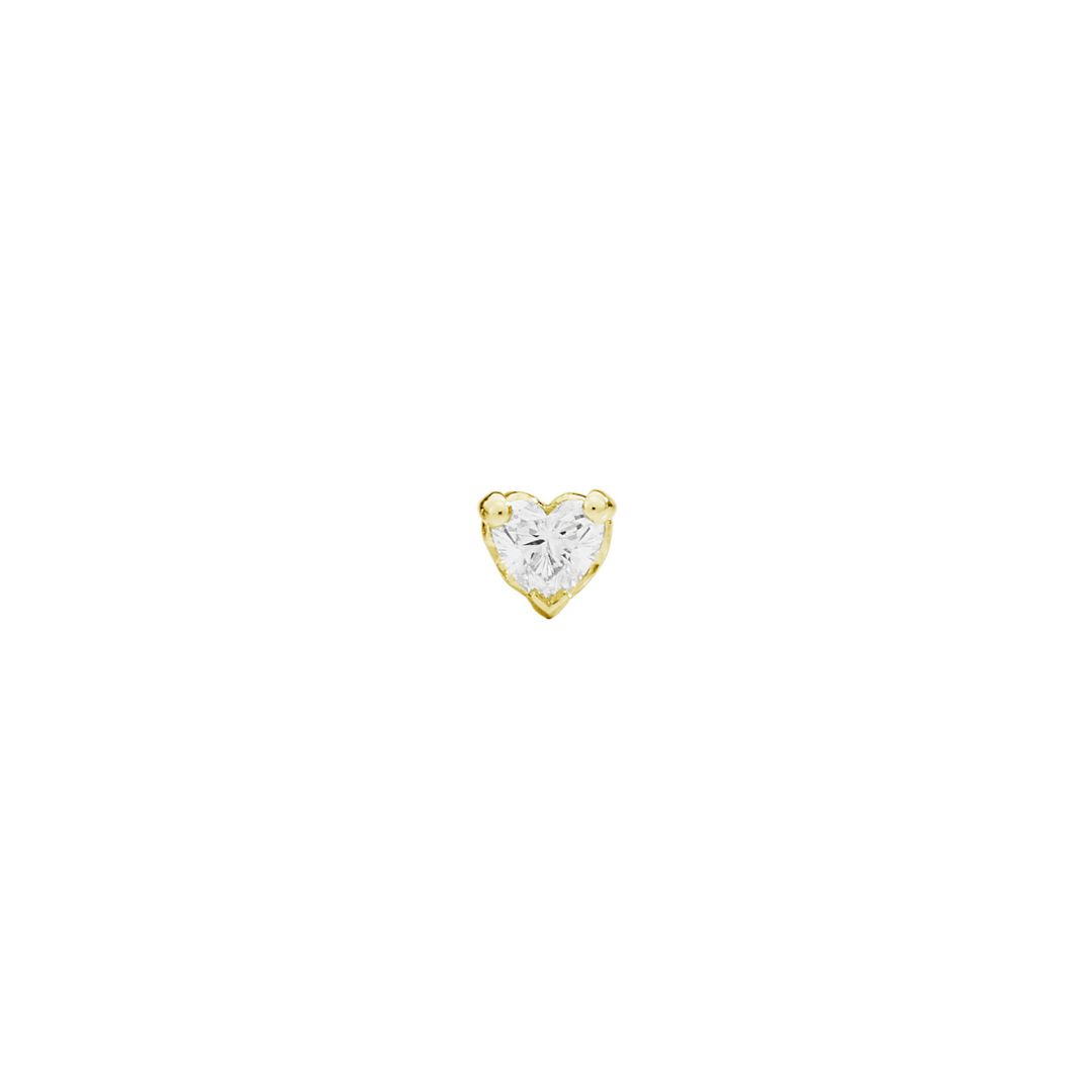 puce love diamant coeur, or jaune