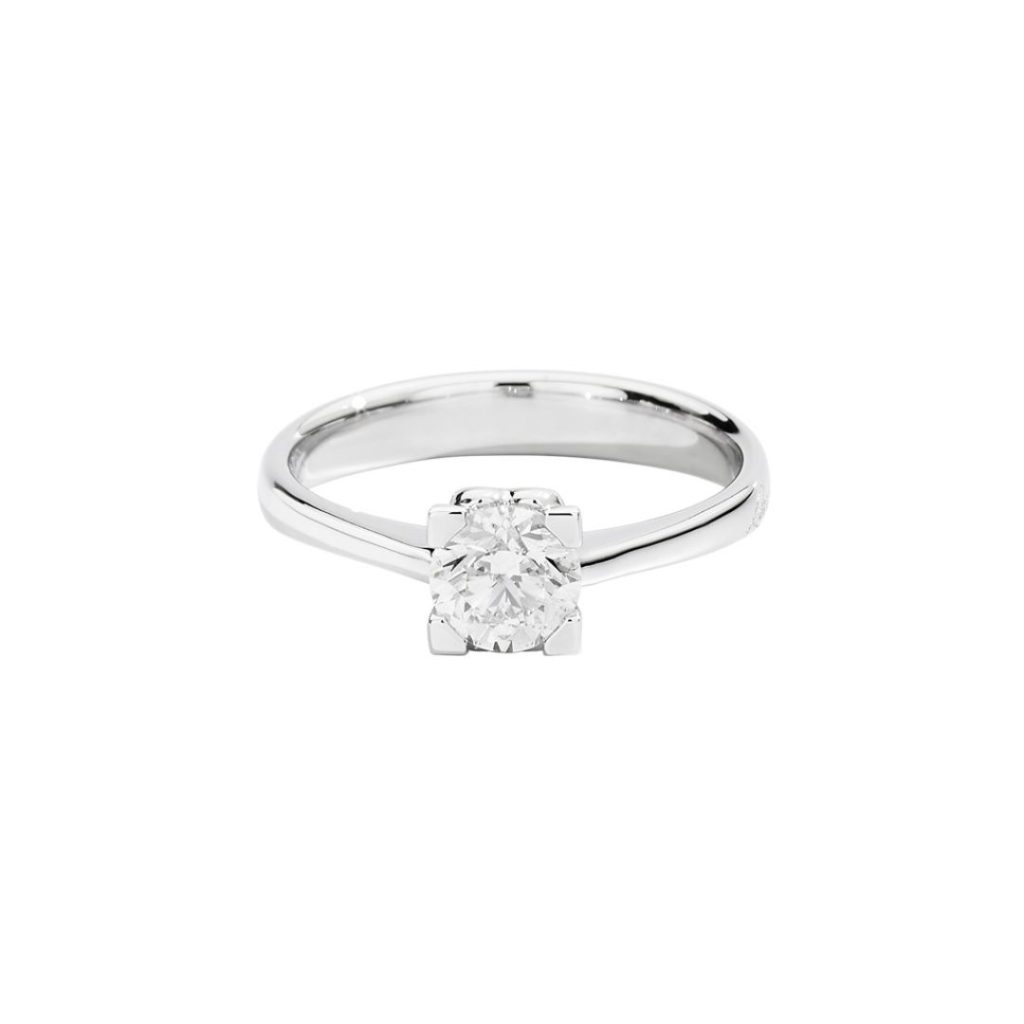 bague diamant 4 pointes, or blanc, t 53