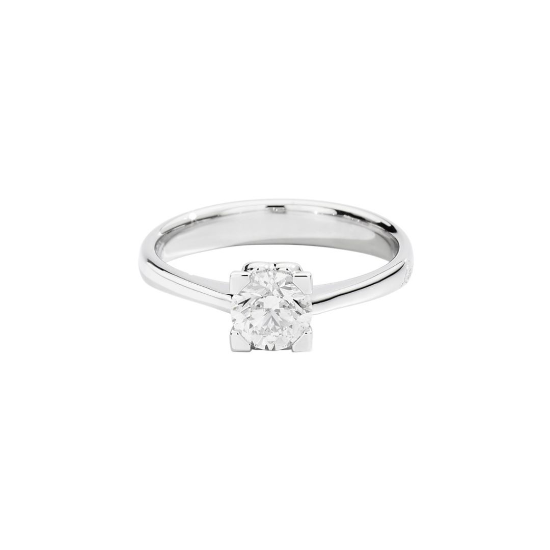 bague diamant 4 pointes, or blanc, t 53