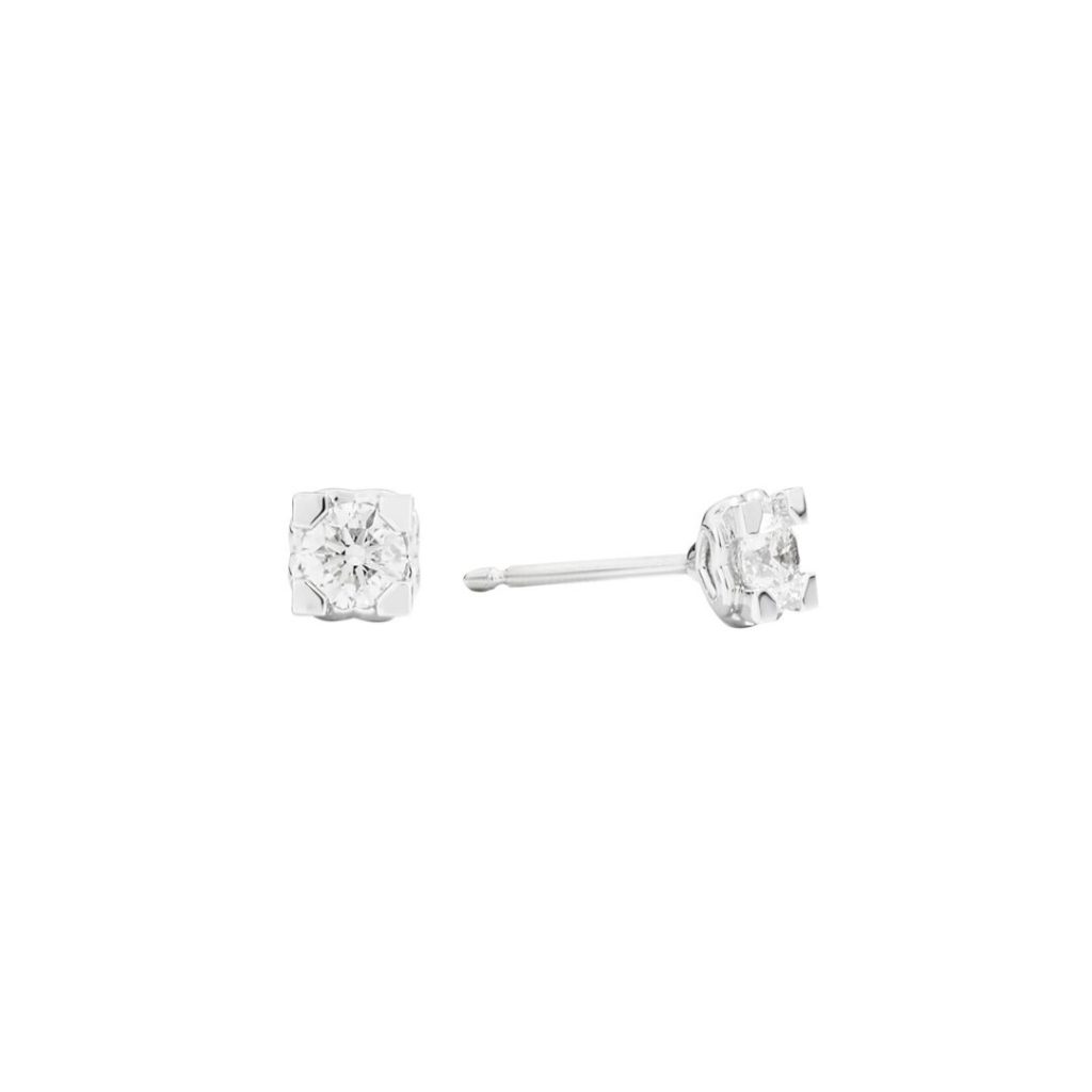 puces diamants square, or blanc