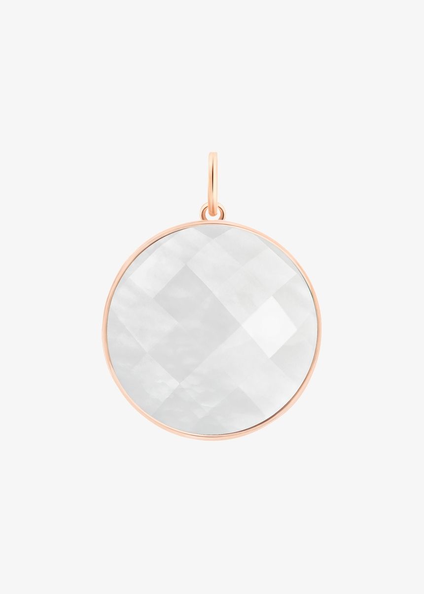 pendentif charm jumbo pixie ever pierre de lune blanche, or rose