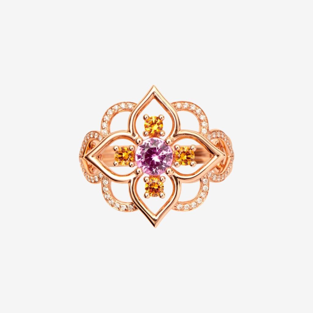 bague giardino saphir rose, or rose, t 53
