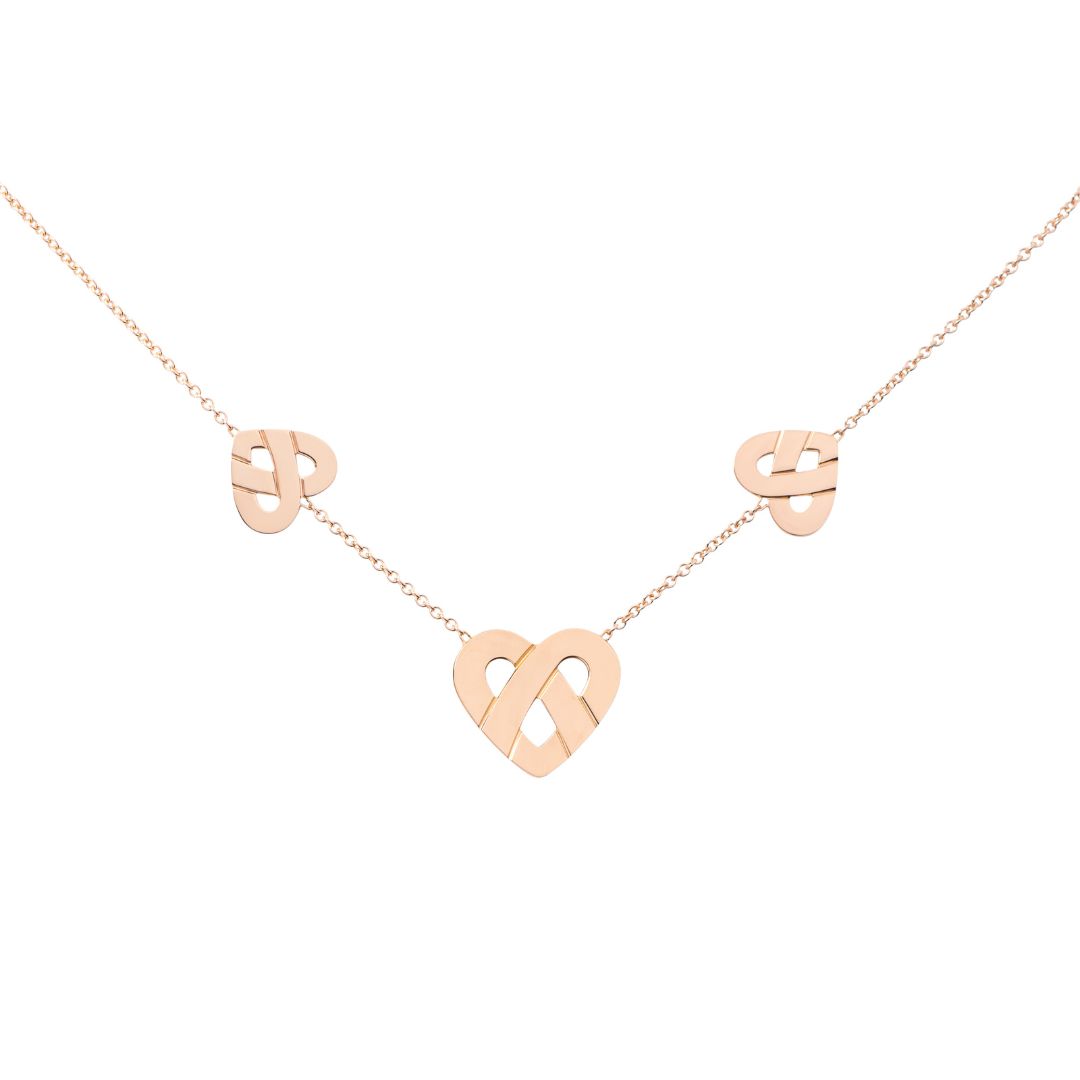collier cœur entrelacé, or rose