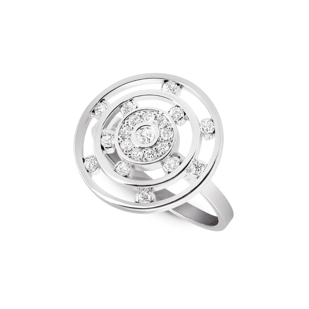 bague galaxy, diamants, or blanc, t 53,5