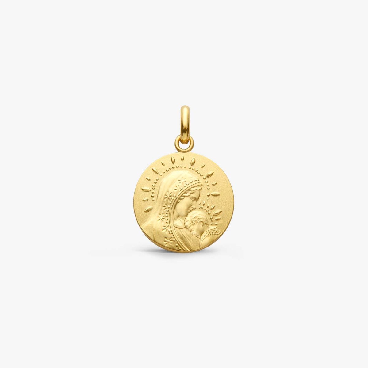 médaille vierge à l'enfant calissons, 16 mm, or jaune