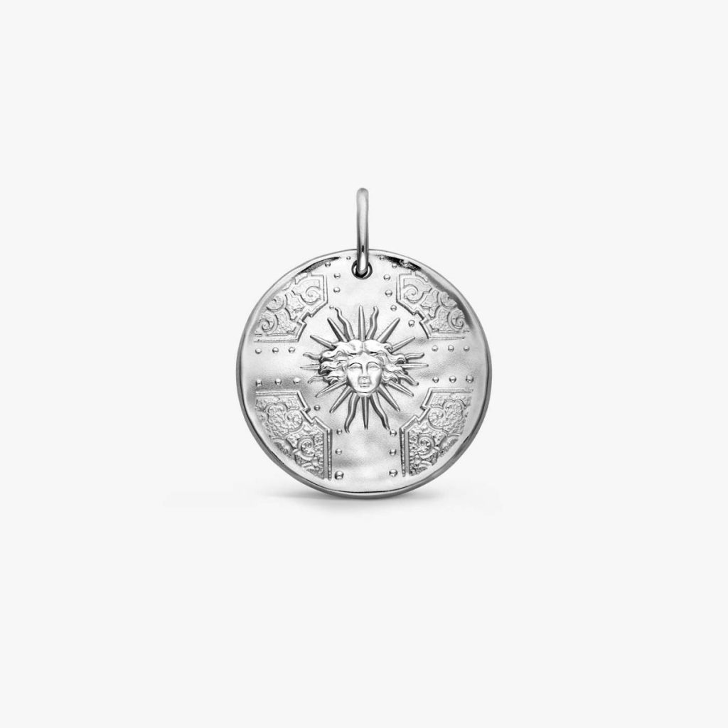 médaille roi soleil argent satiné 25 mm