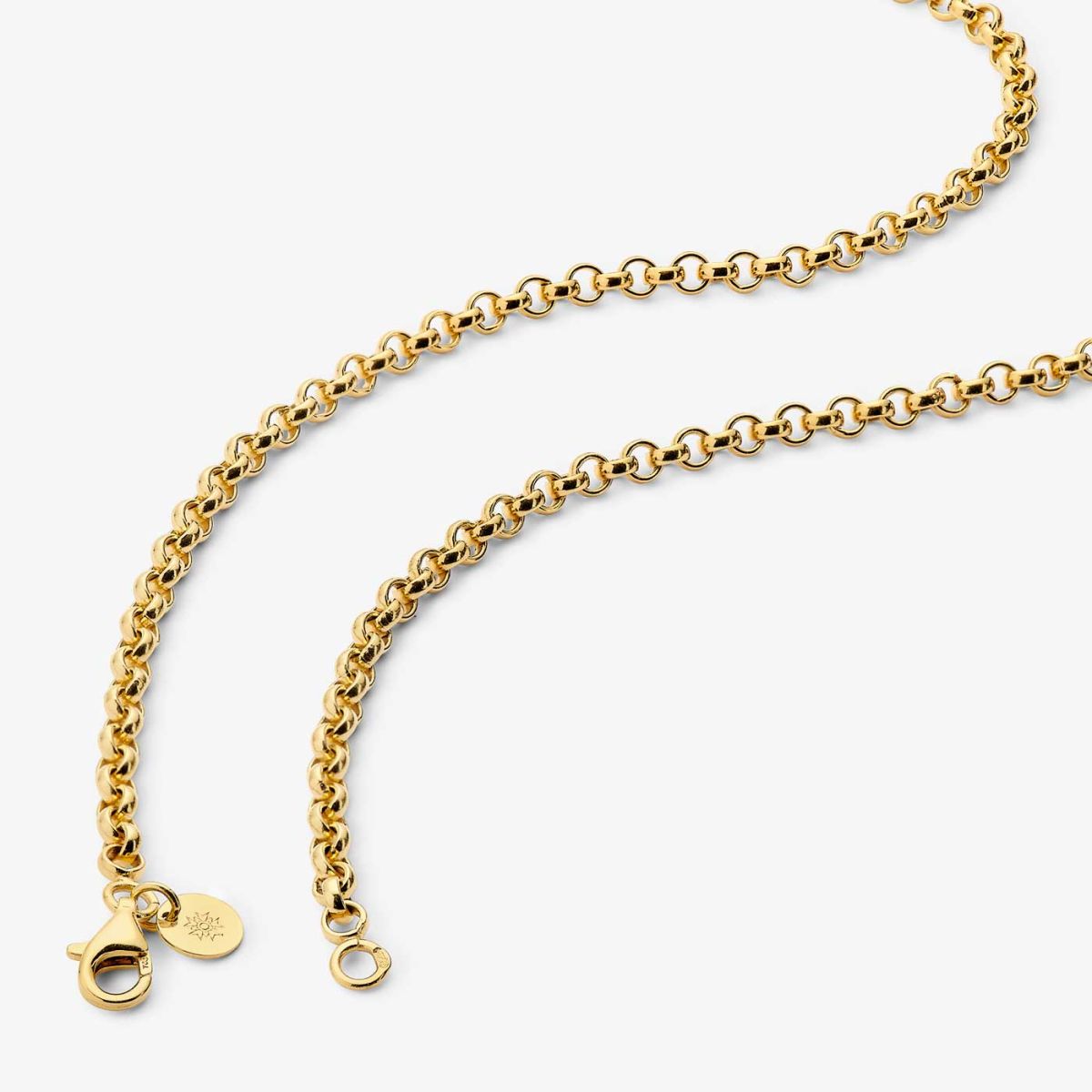 chaine jaseron 4mm, 70cm, vermeil