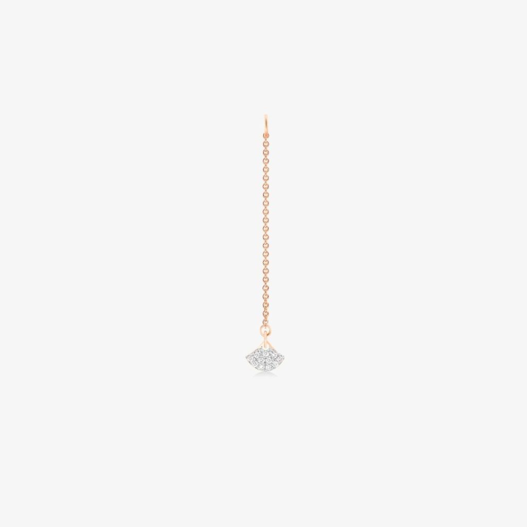 charm tiny koi diamants sur chaine, or rose