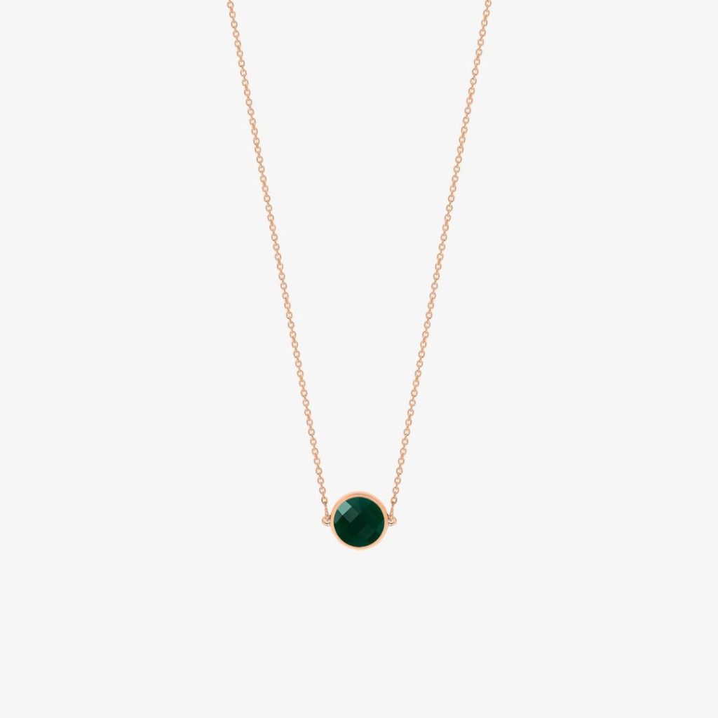 collier mini pixie ever, agate verte, or rose