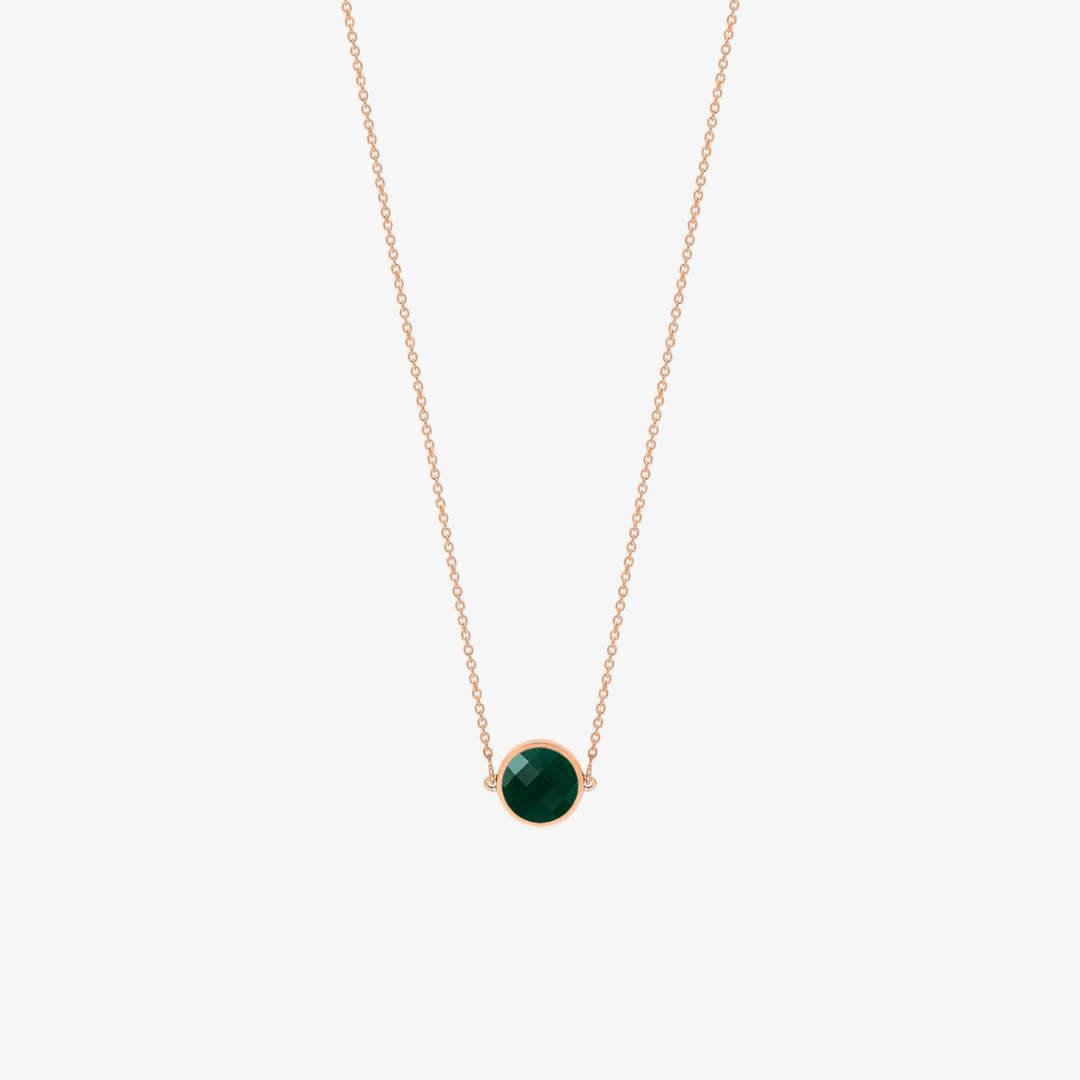 collier mini pixie ever, agate verte, or rose