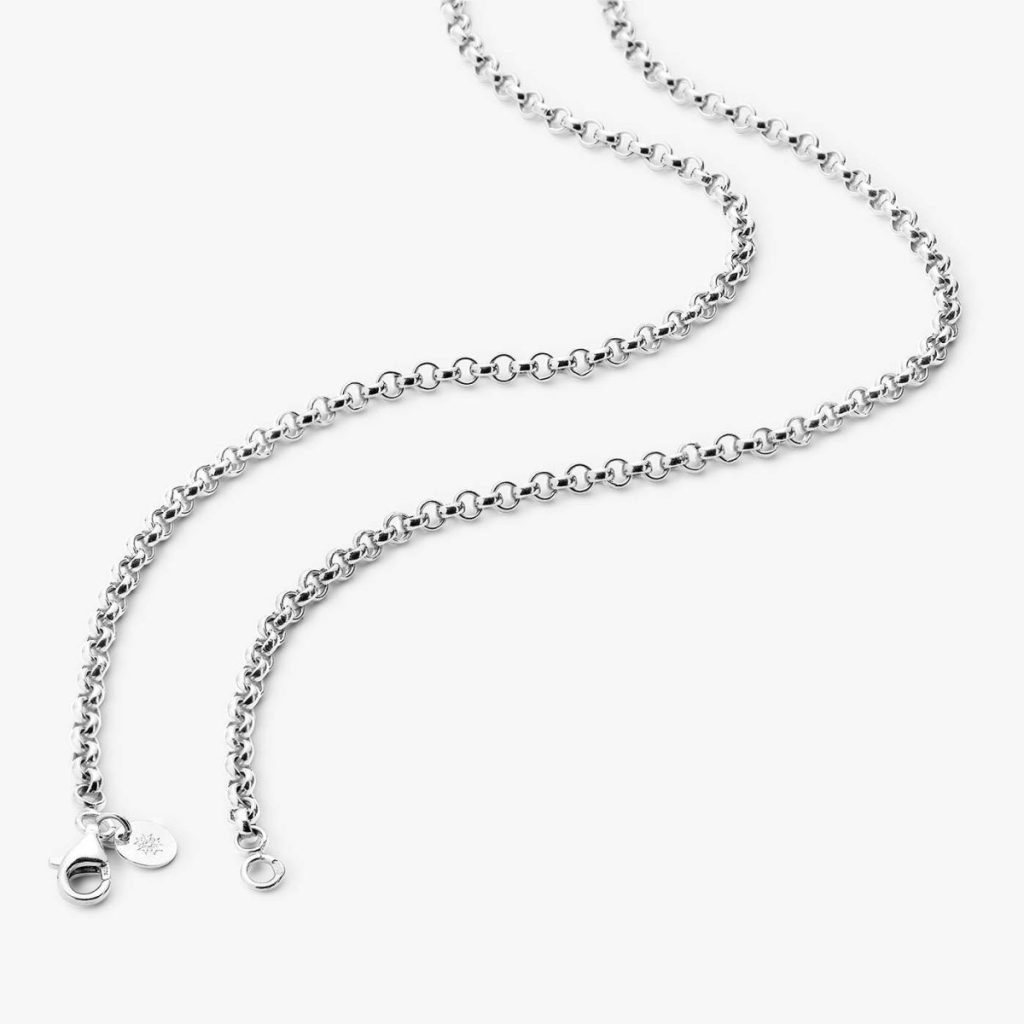 chaîne maille jaseron argent 3mm 70cm