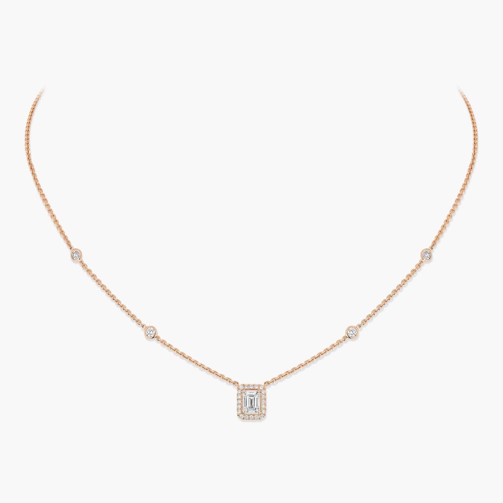 collier joy taille émeraude, or rose