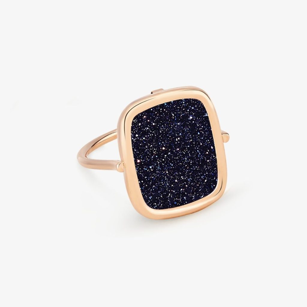 bague antique blue sandstone, or rose, t 54