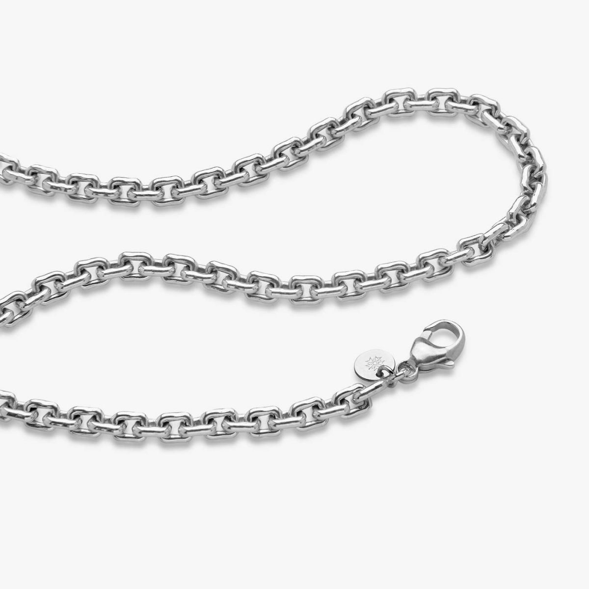 chaîne argent forçat rectangle 55 cm
