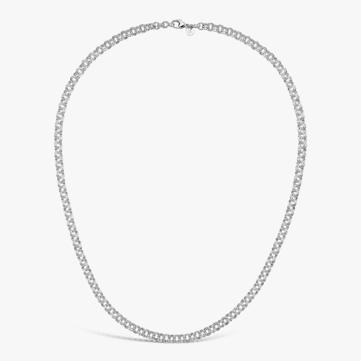chaîne double maille argent passivé 55cm