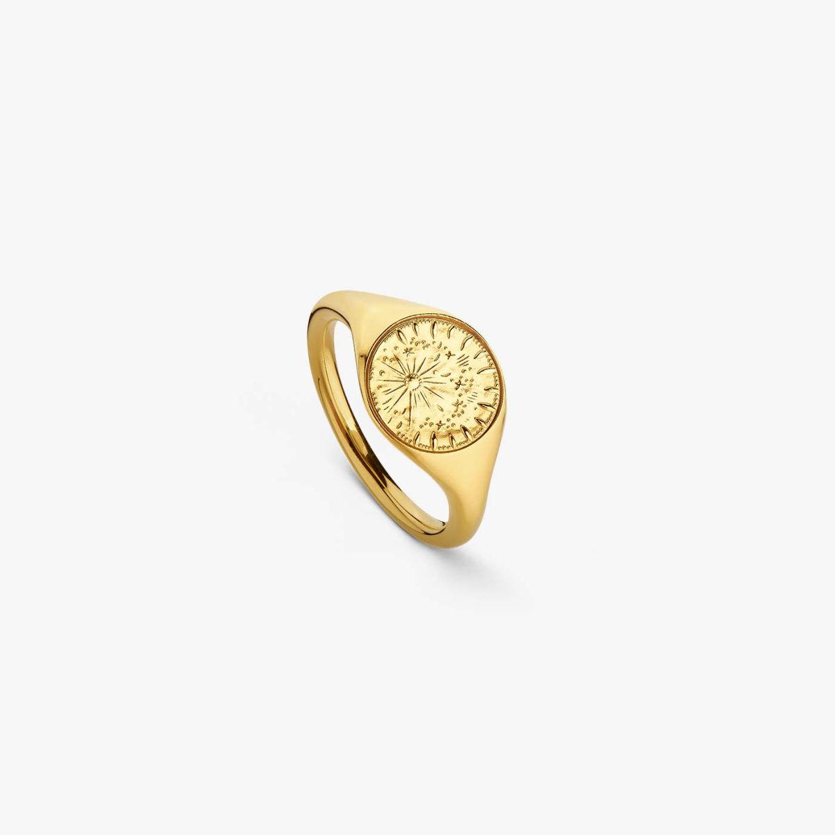 chevalière pluie d'etoiles, or jaune, t 52