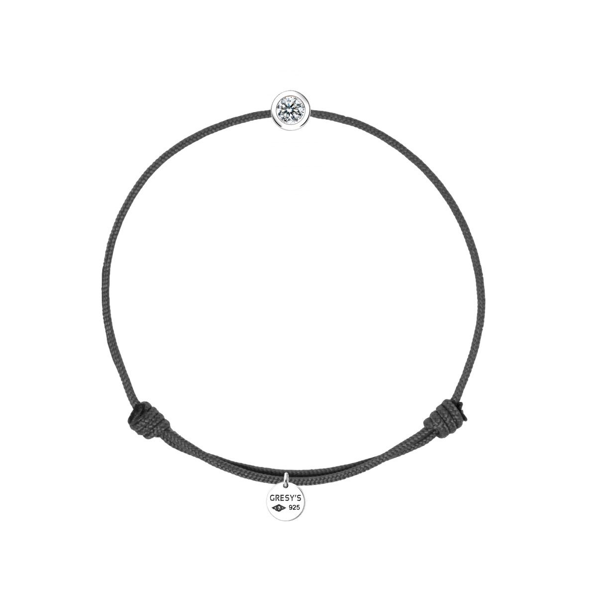 bracelet "single" diamant clos, argent