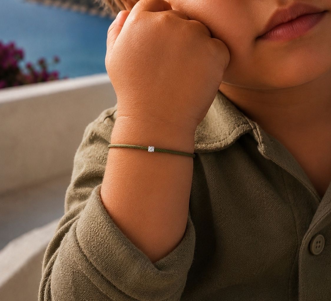 bracelet baby "kuby" diamant clos, argent