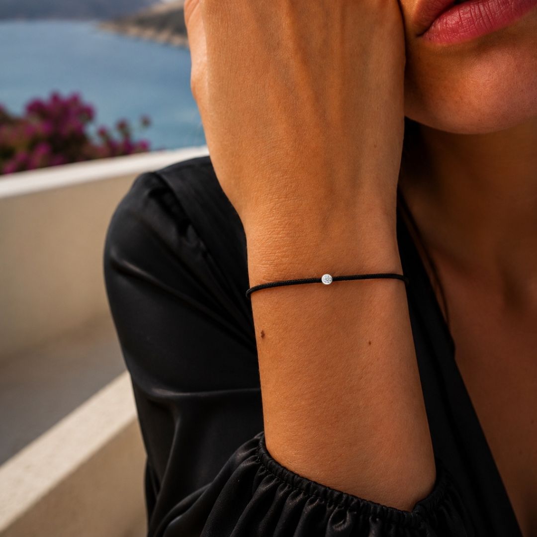 bracelet "single" diamant 0.02ct clos, argent