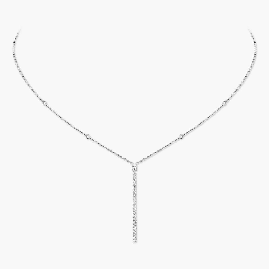 collier gatsby barrette or blanc