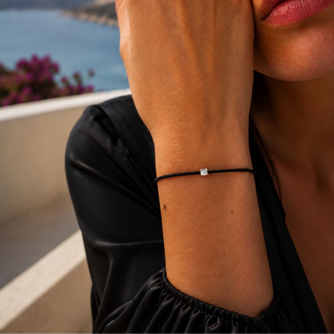 bracelet "kuby" diamant 0.02ct, argent