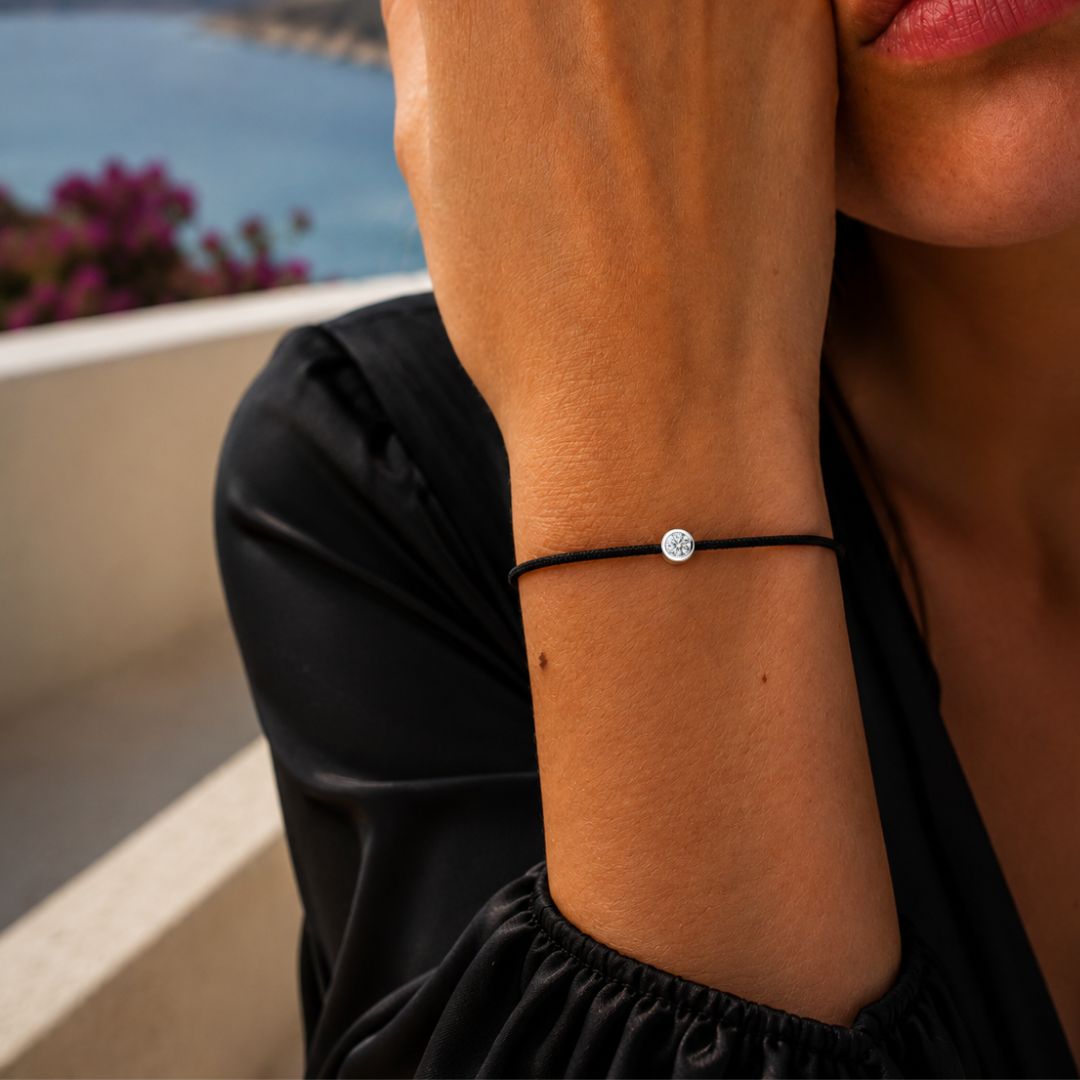 bracelet "single" diamant clos, argent
