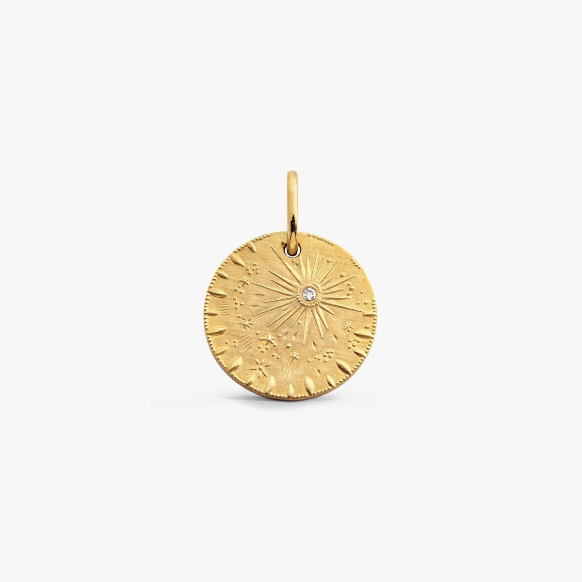 medaille pluie d'étoiles, diamant, or jaune