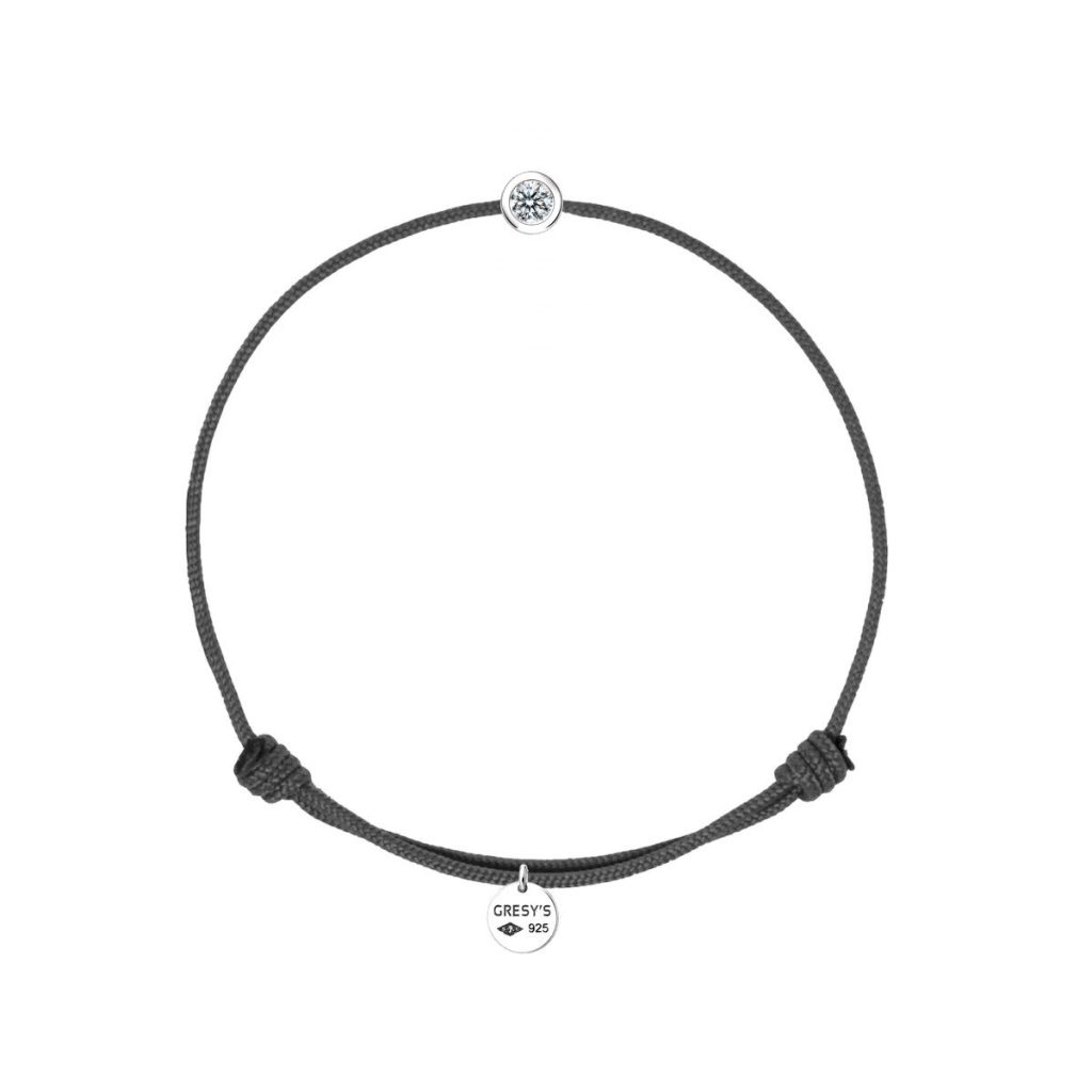 bracelet "single", diamant 0.03ct clos, argent