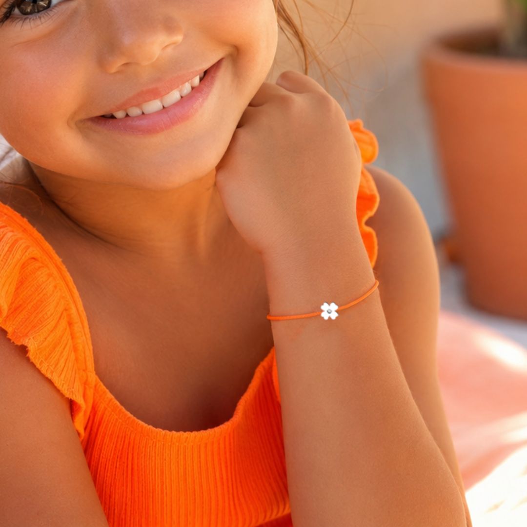 bracelet baby "trèfle" diamant, argent