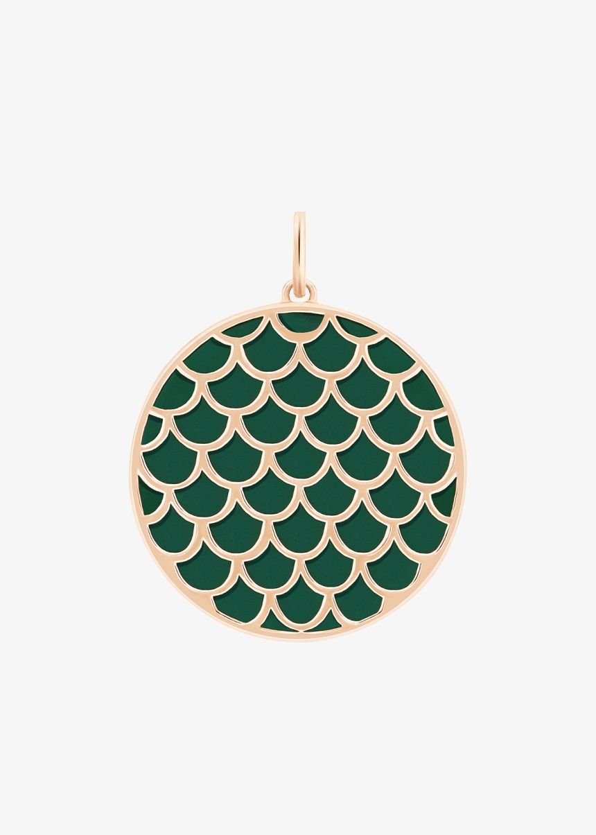 charm jumbo ever koi agate verte, or rose 18k