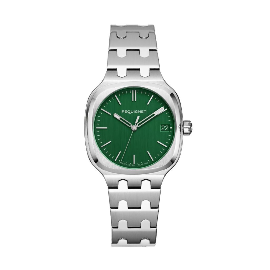 montre concorde acier, cadran vert