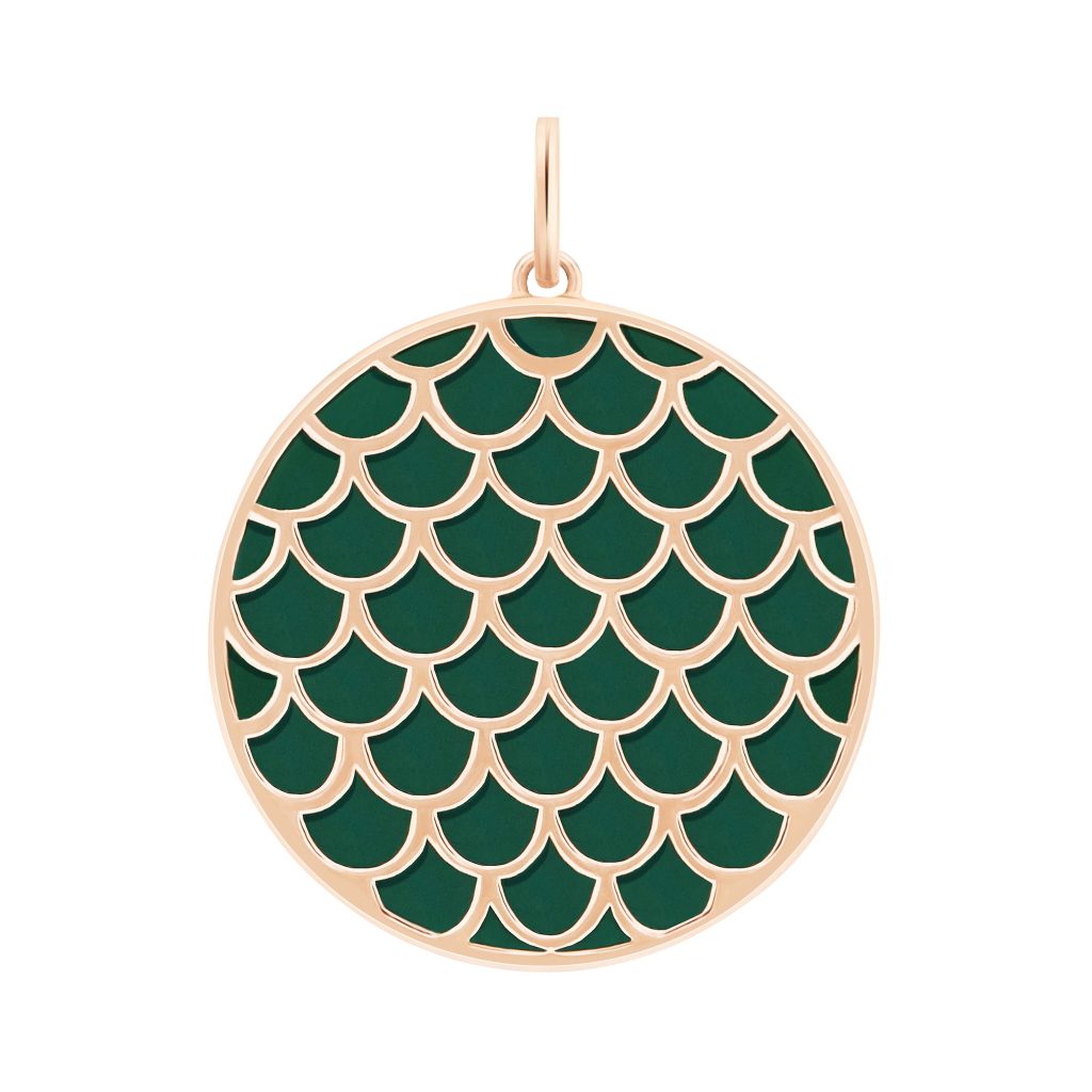 charm jumbo ever koi agate verte, or rose