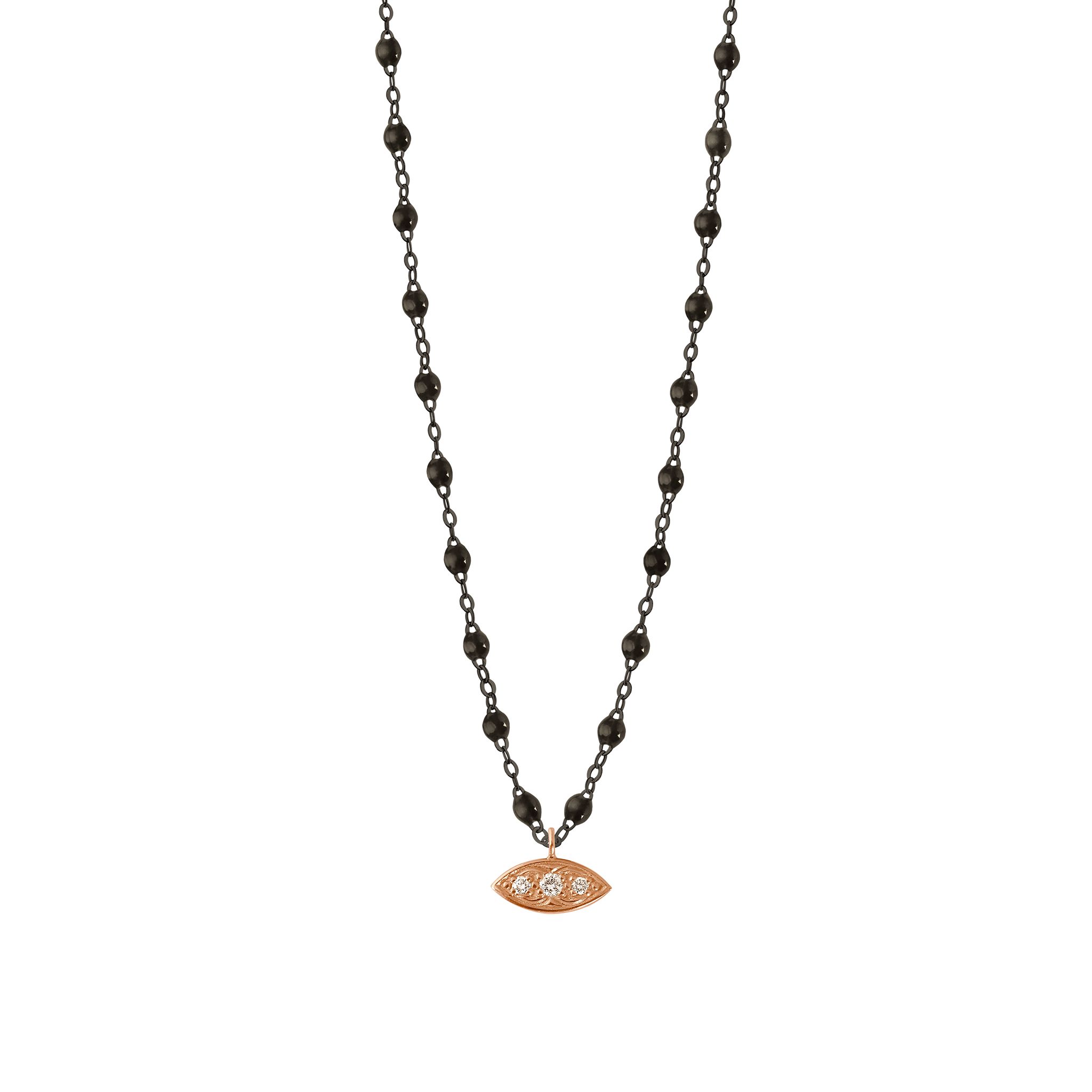 pendentif clin d'œil diamants, or rose