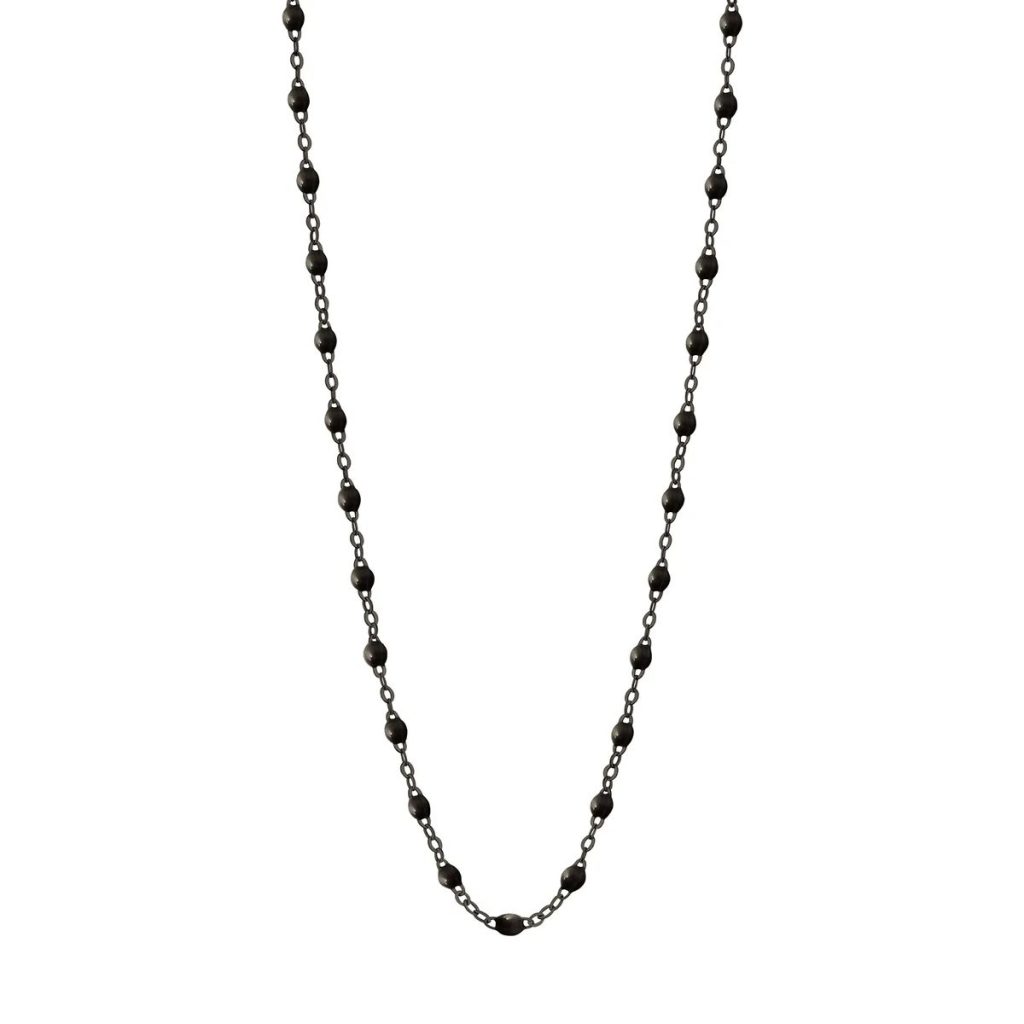 collier black on black classique gigi, or noir, 50 cm