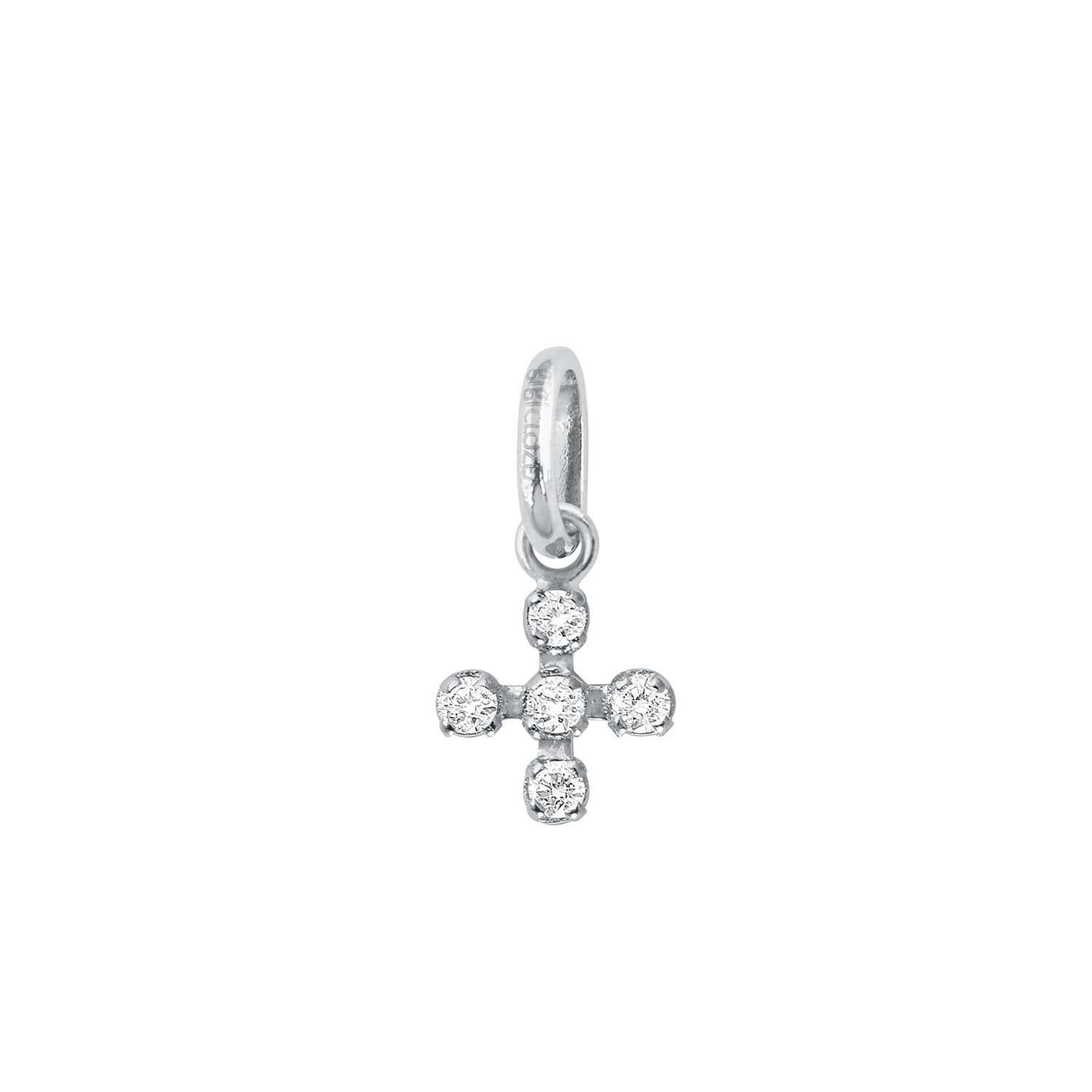 pendentif spark diamants, or blanc